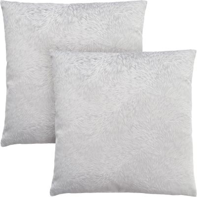 Oraver Pillow (Set of 2 - Light Grey Feathered Velvet)