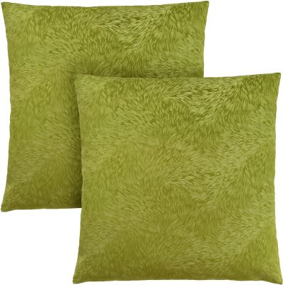 Oraver Pillow (Set of 2 - Lime Green Feathered Velvet)