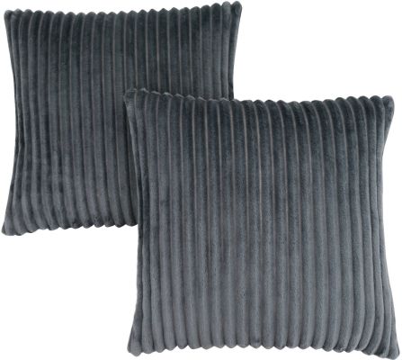 Shago Pillow (Set of 2 - Grey Ultra Soft Ribbed)