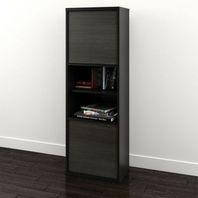 Sereni-T 2 Door Bookcase (Black & Ebony)