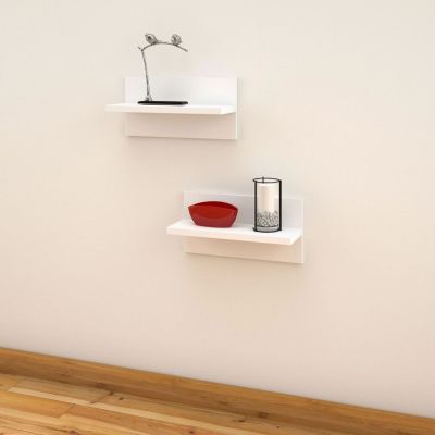 Liber-T Floating Shelves (Set of 2 - White & Walnut)