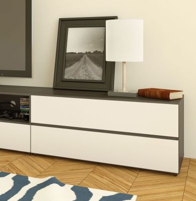 Allure 36-inch TV Stand (White & Ebony)