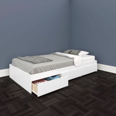 BLVD Twin Size Storage Bed (White)
