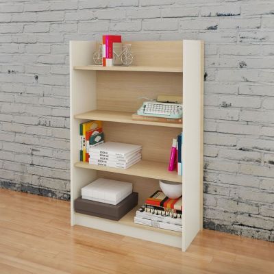 Atelier 4-Shelf Bookcase (Natural Maple & Ivory)