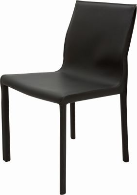 Colter Dining Chair (Black Leather with Black Legs)