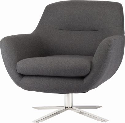 Greta Occasional Chair (Dark Grey with Silver Frame)