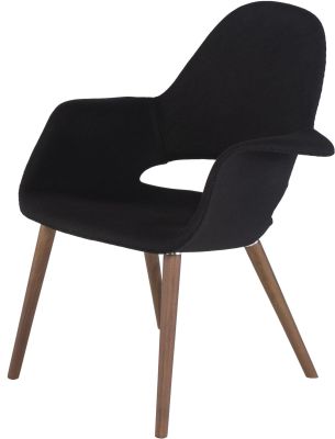 Jesse Occasional Chair (Black with Walnut Legs)