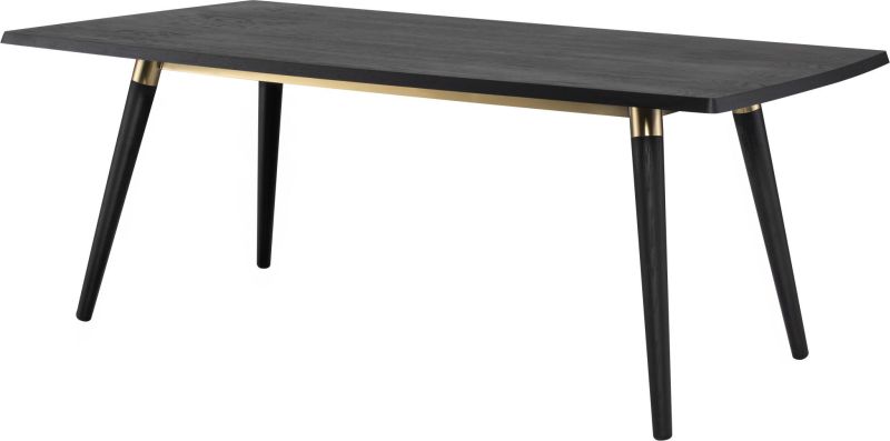 Scholar Dining Table (Short - Onyx with Gold Frame)
