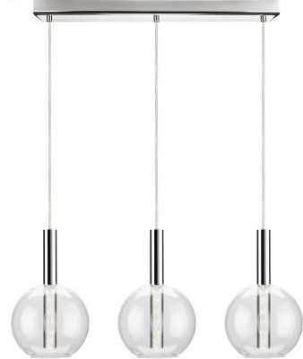 Irene Pendant Light (Triple - Clear with Silver Fixture)