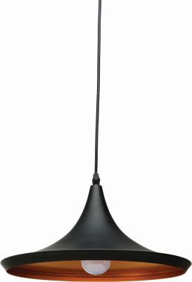 Euclid Pendant Light (Small - Black with Gold Inner Shade)