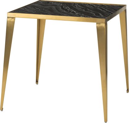 Mink Side Table (Black Wood Vein with Gold Base)