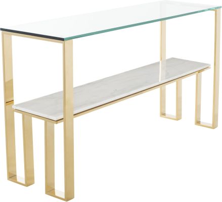 Tierra Console Table (White with Polished Gold Base)