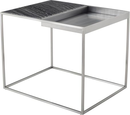 Corbett Side Table (Black and Brushed Stainless)