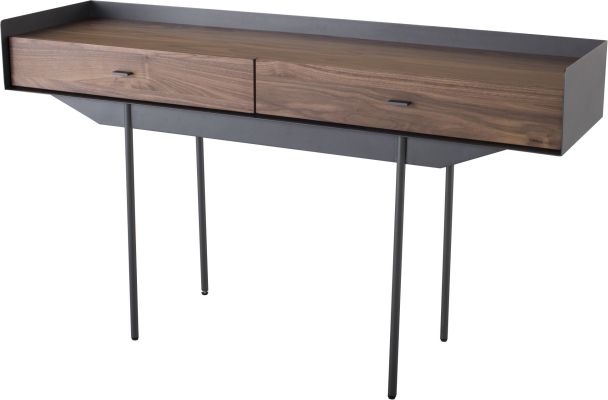 Egon Console Table (Walnut with Bronze Base)