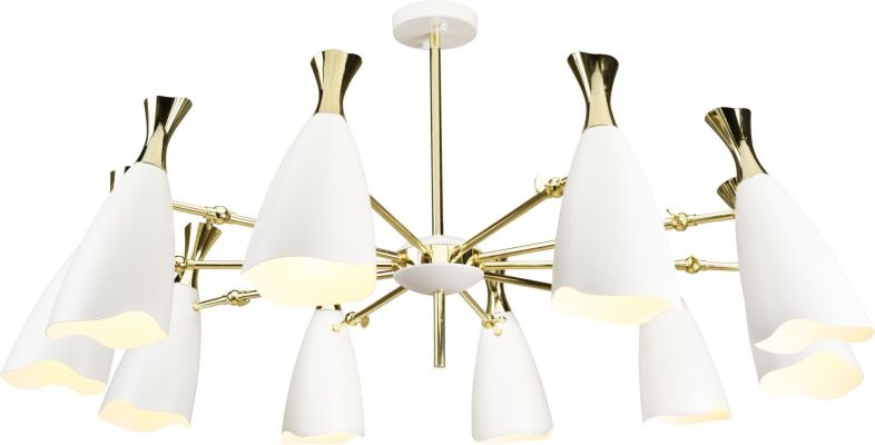 Cella Pendant Light (Large - White with Gold Body)