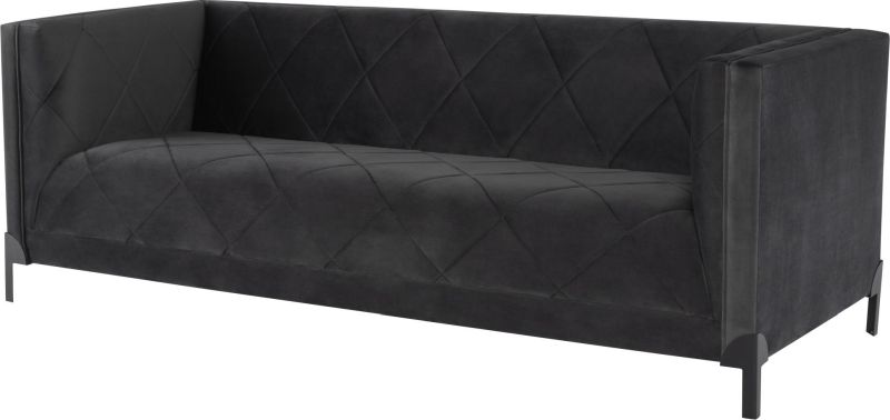 Isaak Triple Seat Sofa (Shadow Grey with Black Legs)