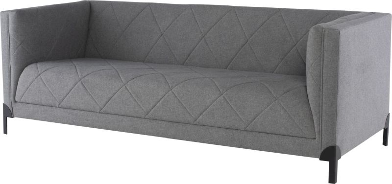 Isaak Triple Seat Sofa (Shale Grey with Black Legs)