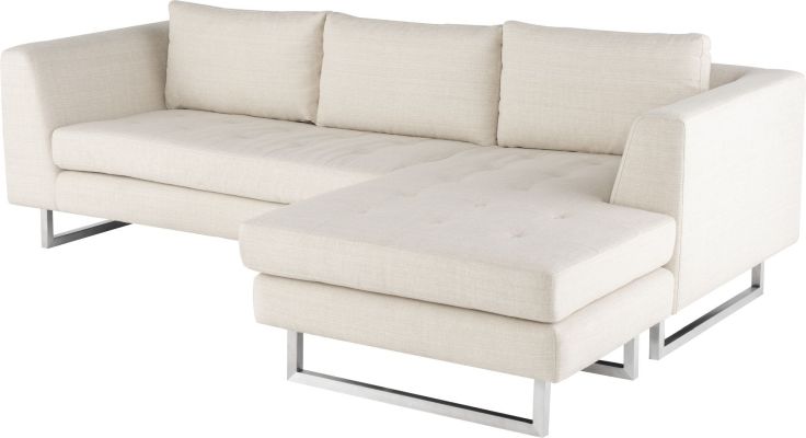 Matthew Sectional Sofa (Sand with Silver Legs)