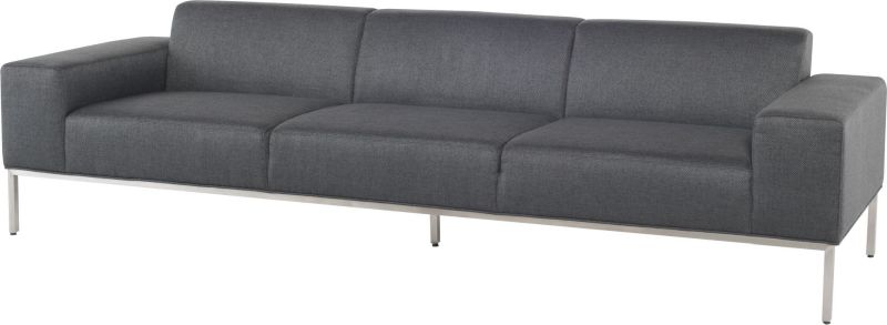 Bryce Triple Seat Sofa (Storm Grey with Silver Legs)