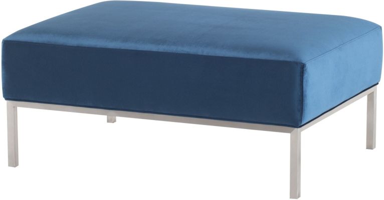 Bryce Ottoman (Midnight Blue with Silver Legs)