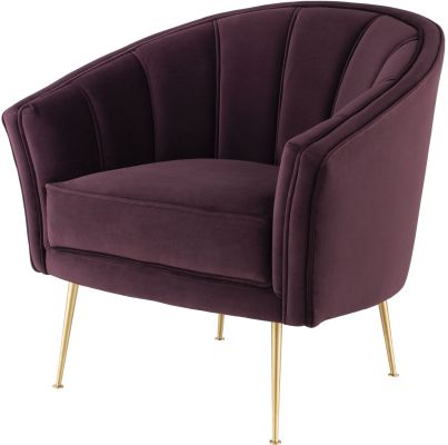 Aria Single Seat Sofa (Mulberry with Gold Legs)