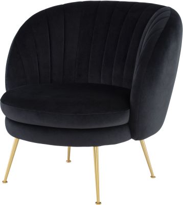 Sebastian Occasional Chair (Black with Gold Legs)