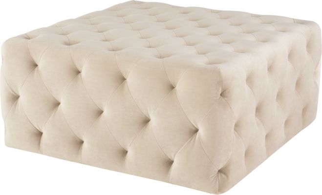 Tufty Ottoman (Square - Nude with Black Legs)