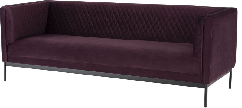 Brooke Triple Seat Sofa (Mulberry with Black Legs)