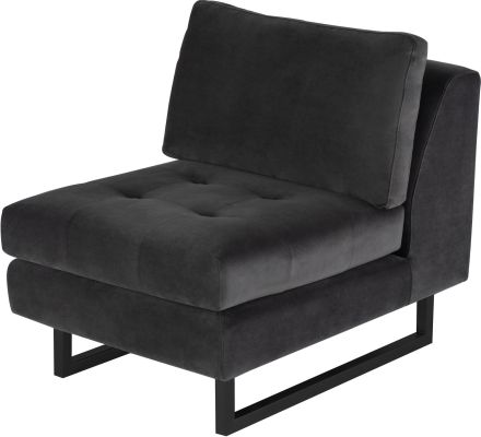 Janis Seat Armless Sofa (Narrow - Shadow Grey with Black Legs)