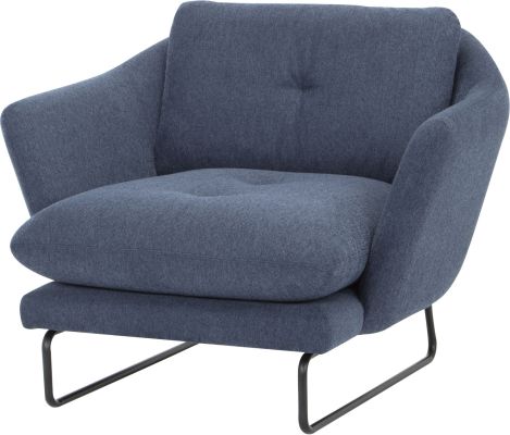 Frankie Single Seat Sofa (Denim with Black Legs)