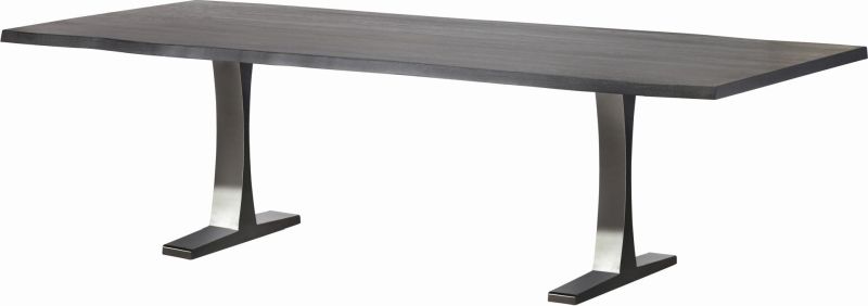 Toulouse Dining Table (Medium - Oxidized Grey Oak with Silver Legs)