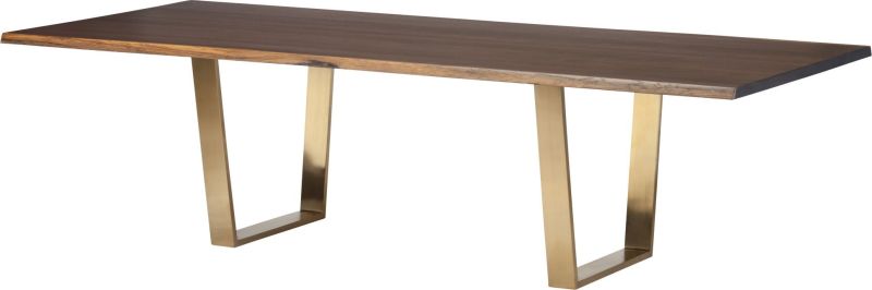 Versailles Dining Table (Medium - Seared Oak with Gold Legs)