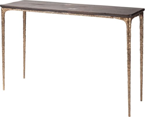 Kulu Console Table (Seared Oak with Bronze Legs)