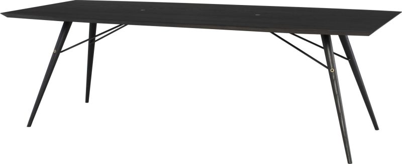 Piper Dining Table (Medium - Ebonized with Brass Accent)