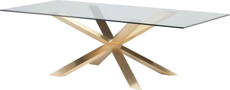 Couture Dining Table (Medium - Glass with Gold Base)