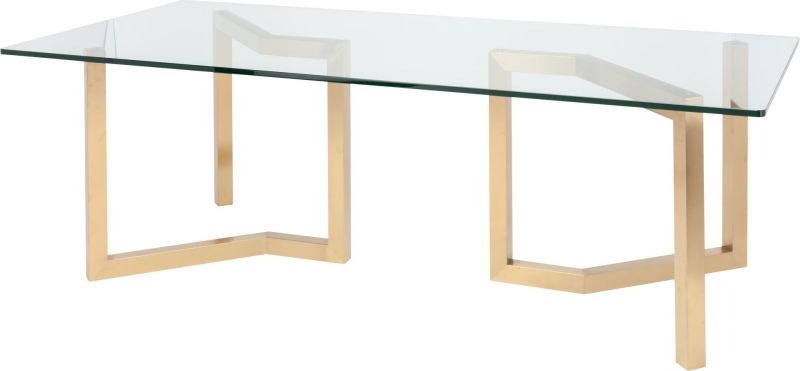 Paula Dining Table (Medium - Glass with Gold Legs)