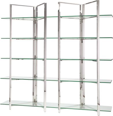 Elton Display Shelving (Silver with Glass Shelves)