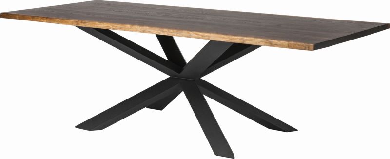 Couture Dining Table (Medium - Seared Oak with Black Base)