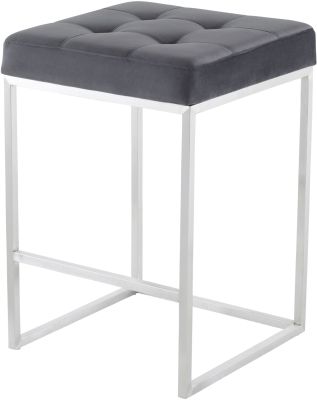 Chi Counter Stool (Tarnished Silver with Stainless Base)