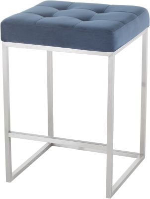 Chi Counter Stool (Peacock with Silver Frame)