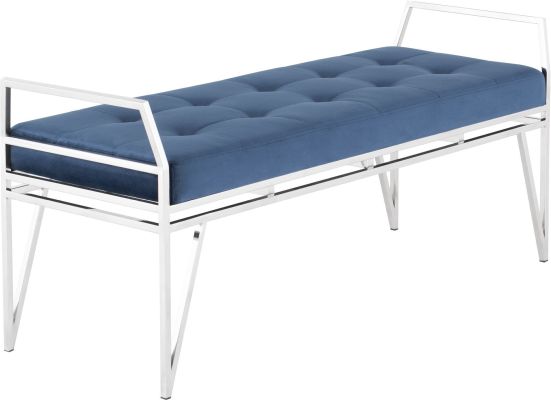 Solange Occasional Bench (Medium - Peacock with Stainless Legs)