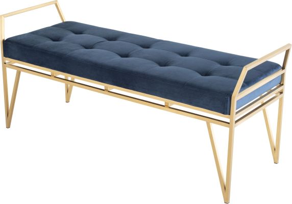 Solange Occasional Bench (Medium - Peacock with Gold Legs)