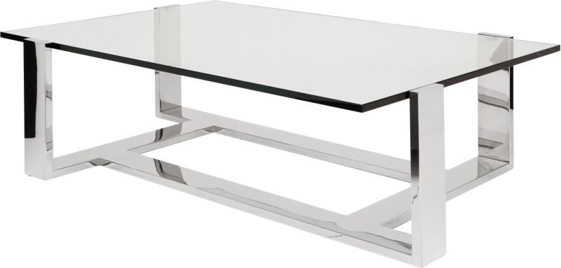 Flynn Coffee Table (Large - Glass with Silver Base)