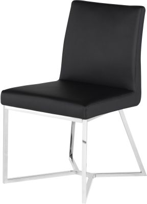 Patrice Dining Chair (Black with Silver Frame)