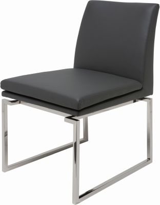 Savine Dining Chair (Grey with Silver Frame)