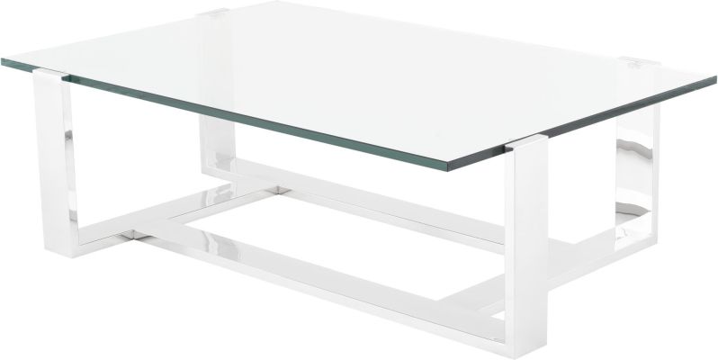 Flynn Coffee Table (Medium - Glass with Silver Base)