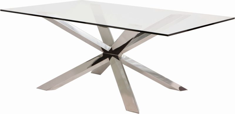 Couture Dining Table (Short - Glass with Silver Base)