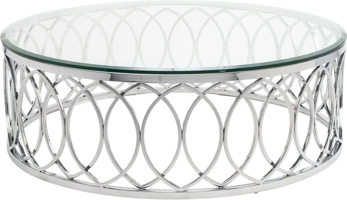Juliette Coffee Table (Glass with Silver Base)