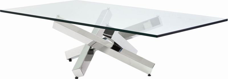 Henri Coffee Table (Glass with Silver Base)