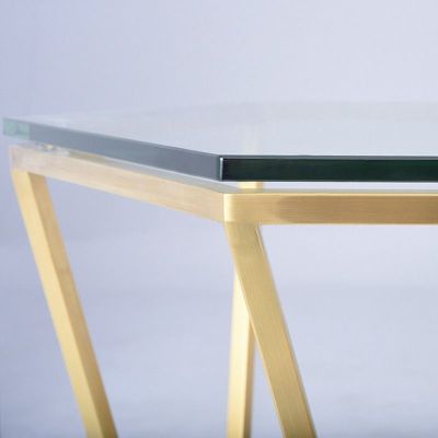 Louisa Side Table (Gold with Glass Top)